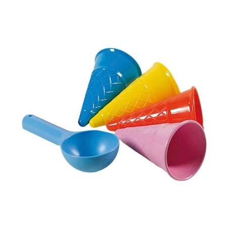 5pcs Beach Toys Plastic Ice Cream Cones Scoop Kids Seaside Play Sand Toys for Children Toddlers (Random Color) $23.64 Sandbox...