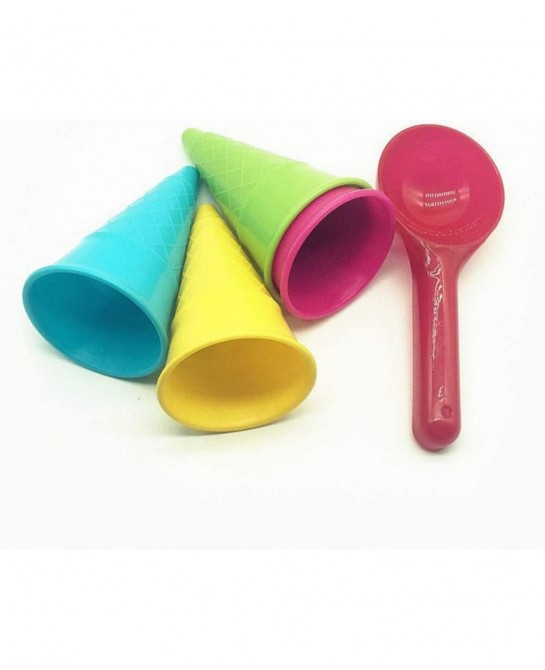 5pcs Beach Toys Plastic Ice Cream Cones Scoop Kids Seaside Play Sand Toys for Children Toddlers (Random Color) $23.64 Sandbox...