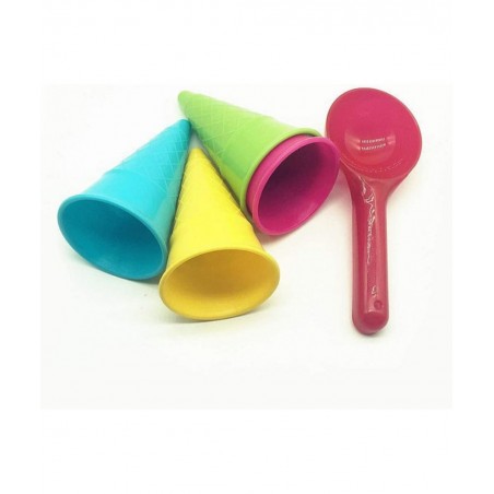 5pcs Beach Toys Plastic Ice Cream Cones Scoop Kids Seaside Play Sand Toys for Children Toddlers (Random Color) $23.64 Sandbox...
