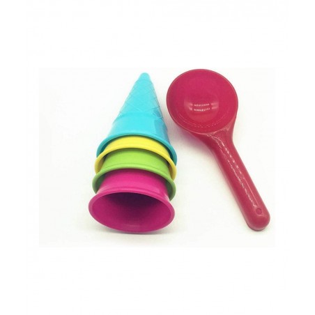 5pcs Beach Toys Plastic Ice Cream Cones Scoop Kids Seaside Play Sand Toys for Children Toddlers (Random Color) $23.64 Sandbox...