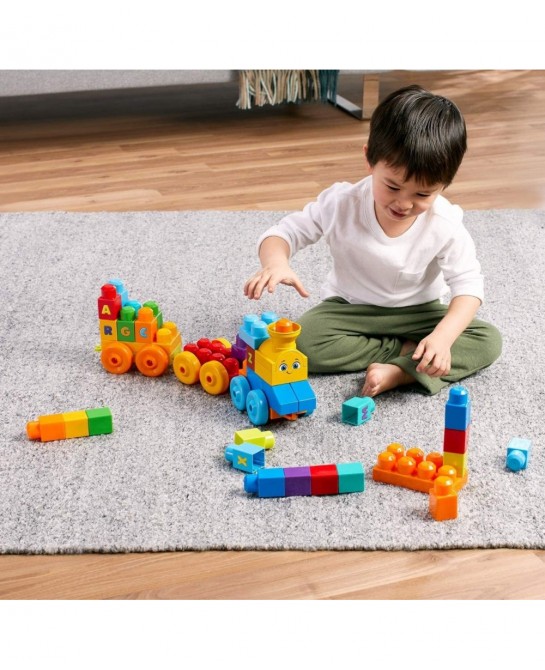 Bloks First Builders ABC Musical Train with Big Building Blocks Building Toys for Toddlers (50 Pieces) $26.61 Early Developme...