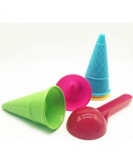 5pcs Beach Toys Plastic Ice Cream Cones Scoop Kids Seaside Play Sand Toys for Children Toddlers (Random Color) $23.64 Sandbox...
