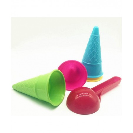 5pcs Beach Toys Plastic Ice Cream Cones Scoop Kids Seaside Play Sand Toys for Children Toddlers (Random Color) $23.64 Sandbox...