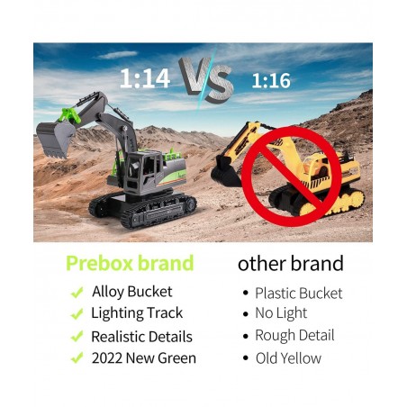 RC Excavators Toys for Boys and Kids - Best Birthday Gift Ideas for Age 4-7 8-12 Year Old Boys Remote Control Construction Ve...