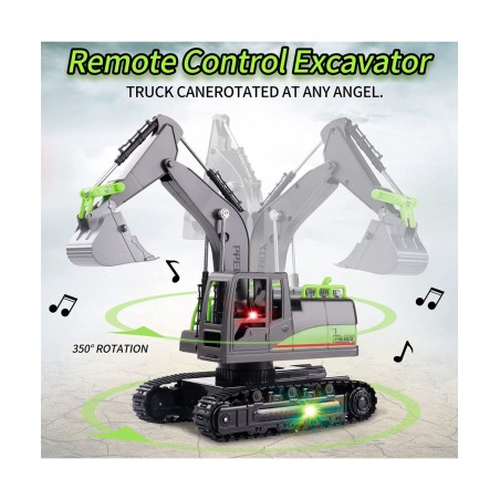 RC Excavators Toys for Boys and Kids - Best Birthday Gift Ideas for Age 4-7 8-12 Year Old Boys Remote Control Construction Ve...
