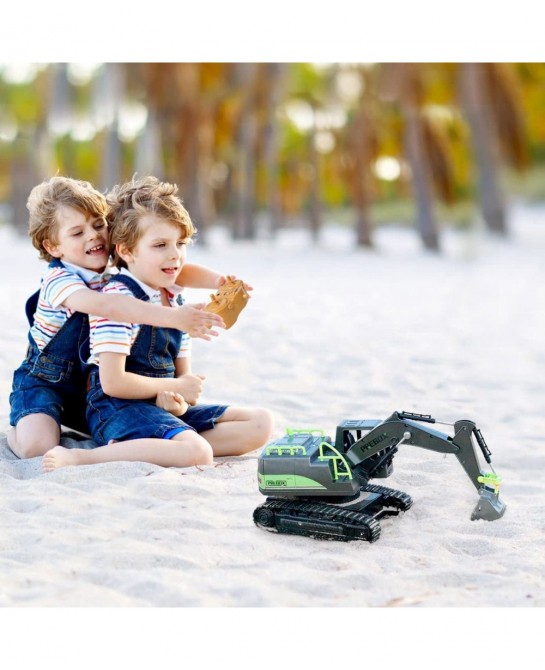 RC Excavators Toys for Boys and Kids - Best Birthday Gift Ideas for Age 4-7 8-12 Year Old Boys Remote Control Construction Ve...
