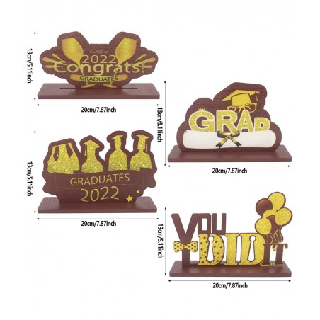 2022 Graduation Party Decorations Wooden Graduation Table Centerpieces Decor Congrats Grad Table Toppers 4Pcs Graduation Part...