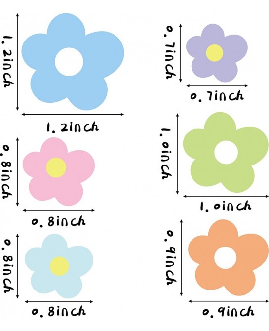 60PCS Mini Flower Stickers for Scrapbooking Mini Flower Shapes Stickers for Water Bottle Kids Self-Adhesive Flower Arts Craft...