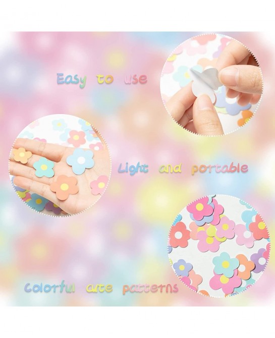 60PCS Mini Flower Stickers for Scrapbooking Mini Flower Shapes Stickers for Water Bottle Kids Self-Adhesive Flower Arts Craft...