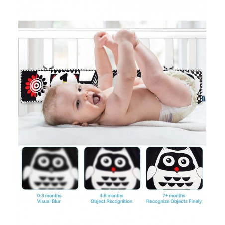 Black and White High Contrast Sensory Toys Baby Soft Book for Early Education Infant Toys 0 3-6 Months Newborn Tummy Time Cri...