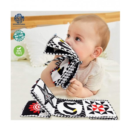 Black and White High Contrast Sensory Toys Baby Soft Book for Early Education Infant Toys 0 3-6 Months Newborn Tummy Time Cri...