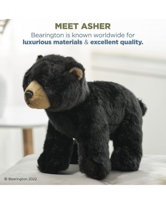 Berington Asher Plush Black Bear Stuffed Animal 13 Inches $42.32 Stuffed Animals & Teddy Bears