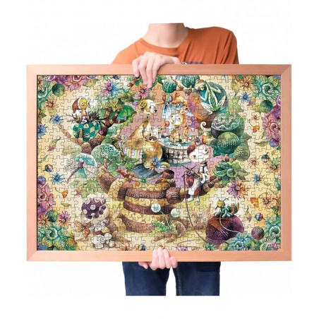 1000 Pieces Jigsaw Puzzles for Adults - Colorful Yarn Plant World a Girl Weaving a Scarf - Onion Spirit - Classic Abstract St...