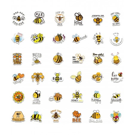 Honey Bee Stickers 101PCS Cute Yellow Cartoon Bumble Bees Animal Decals for Water Bottles Crafts Envelopes Car Scrapbook Wall...