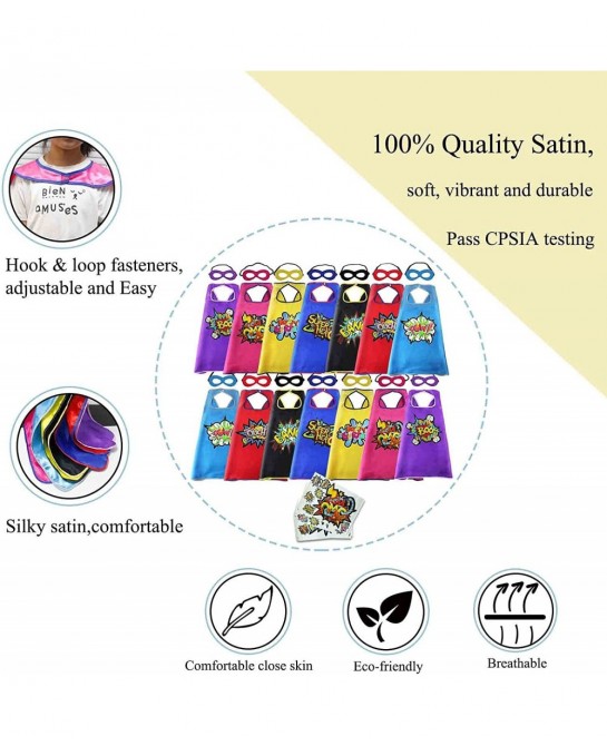 Superhero-Capes and Masks for Kids Superhero Party Favors Children Superhero Capes Halloween Costume 14 Packs $49.14 Kids' Dr...
