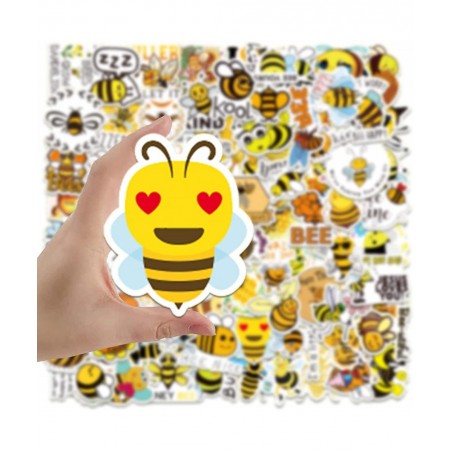 Honey Bee Stickers 101PCS Cute Yellow Cartoon Bumble Bees Animal Decals for Water Bottles Crafts Envelopes Car Scrapbook Wall...