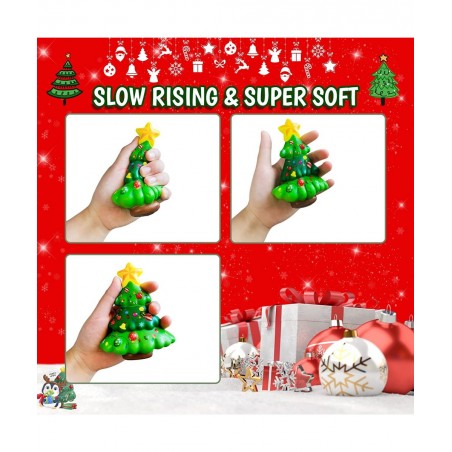 6Pcs Squishiess Toy Jumbo Slow Rising Santa Snowman Christmas Tree Elk for Christmas Party Favors Classroom Prizes Birthday G...