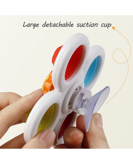 Suction Cup Spinner Toys: 3PCS Kids Spinning Top Toys Baby Dimple Toy Sensory Toys Fidget Spinners Suction Cup Babies Bath To...