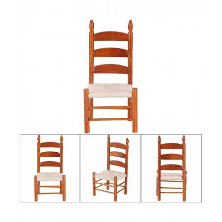 1:12 Wooden Dollhouse Chair Miniature Chair Simulation Portable Vintage for Doll Lovers(Red Brown) $22.36 Dollhouse Accessories