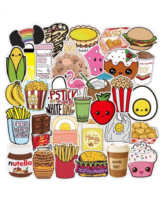 Food Stickers for Hydro Flask 100 Pack Cute Waterproof Vinyl Water Bottles Stickers for Teens Girls $16.68 Kids' Stickers