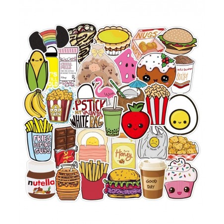 Food Stickers for Hydro Flask 100 Pack Cute Waterproof Vinyl Water Bottles Stickers for Teens Girls $16.68 Kids' Stickers