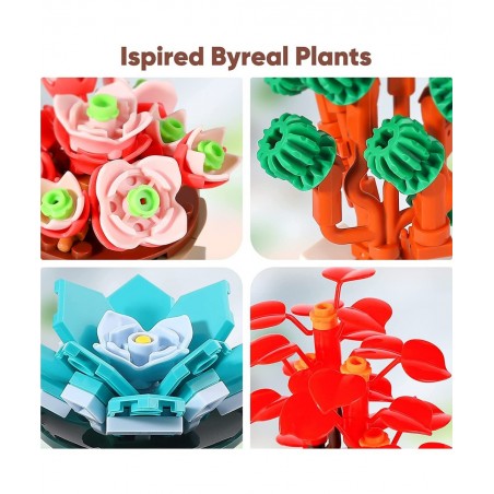 Mini Succulents Surprise Box Toys DIY Simulation Mini Particle Flower Botanical Collection Construction Building Blocks Toy S...