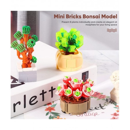 Mini Succulents Surprise Box Toys DIY Simulation Mini Particle Flower Botanical Collection Construction Building Blocks Toy S...