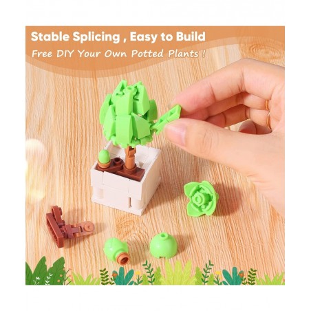 Mini Succulents Surprise Box Toys DIY Simulation Mini Particle Flower Botanical Collection Construction Building Blocks Toy S...