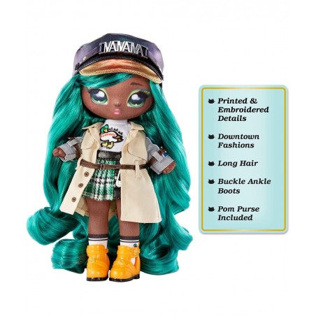 Glam Series 2 Mallory Duckington - Duck-Inspired 7.5" Fashion Doll with Green Hair and Metallic Clip-on Duck Purse 2-in-1 Gif...
