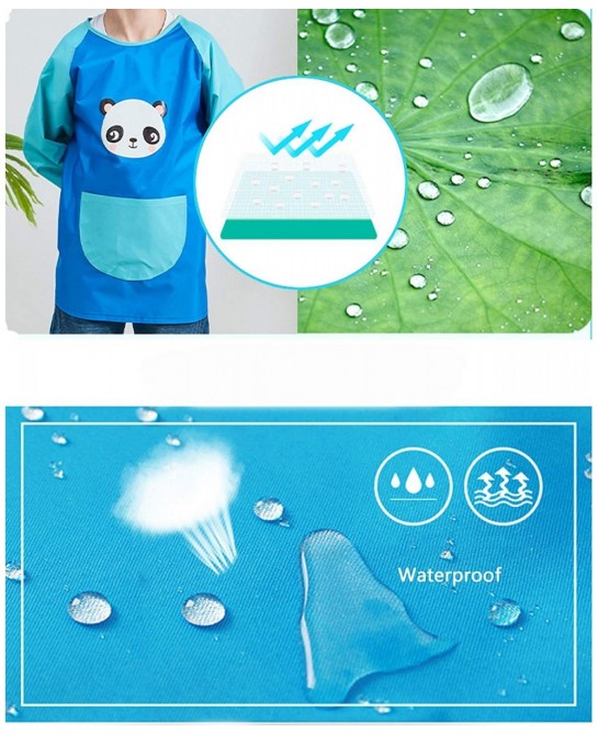 Unisex Boys Girls Waterproof Art Smock Kids Painting Aprons with Pockets Long Sleeve&Sleeveless Age 3-12 Years $20.51 Kids' A...