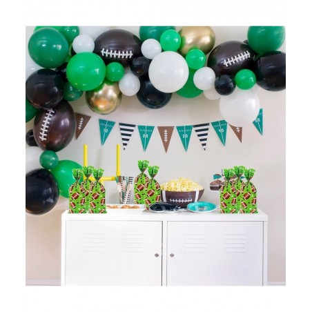 Football Party Cellophane Bags 100 Pcs Treat Candy Cello Bags Football Field Goodie Bags Football Theme Gift Plastic Bags wit...