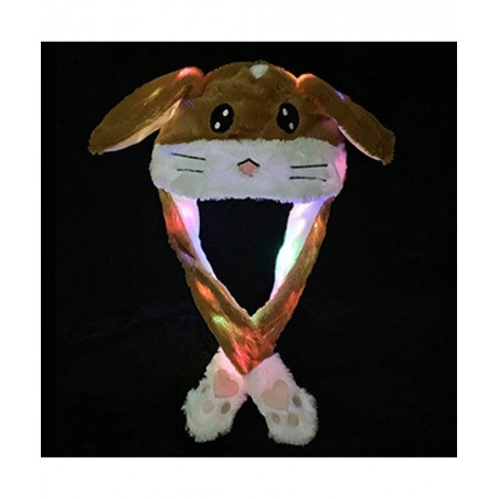 Womens Plush Fun Rabbit Hat Ear Jumping Hat Cute Warm Hats Cap LED Light Cosplay Holiday Party Hats Costume Headwear $24.56 K...
