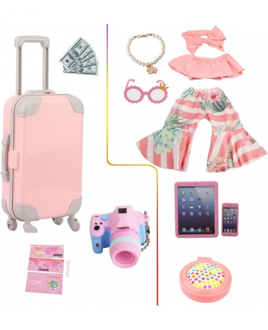 A Set of 18 inch Doll clotheing and Accessories Suitable for 18 inch American Dolls Including Doll Clothes suitcases Magic Ma...