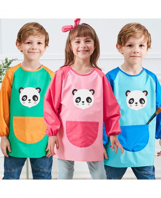 Unisex Boys Girls Waterproof Art Smock Kids Painting Aprons with Pockets Long Sleeve&Sleeveless Age 3-12 Years $20.51 Kids' A...