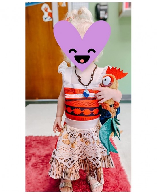 Toddler Little Girls Princess Dress Outfit with Ruffle Sleeve for Moana Cosplay Costume Party Dress up $30.73 Kids' Costumes