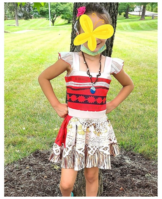 Toddler Little Girls Princess Dress Outfit with Ruffle Sleeve for Moana Cosplay Costume Party Dress up $30.73 Kids' Costumes