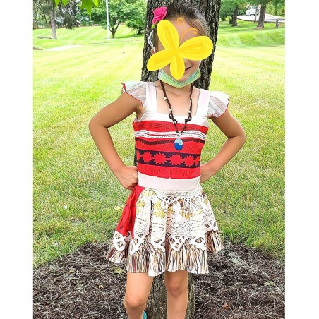 Toddler Little Girls Princess Dress Outfit with Ruffle Sleeve for Moana Cosplay Costume Party Dress up $30.73 Kids' Costumes