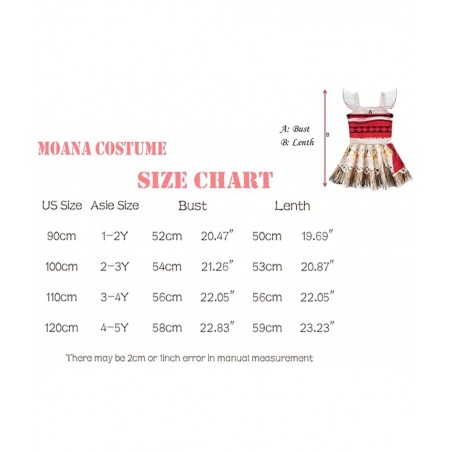 Toddler Little Girls Princess Dress Outfit with Ruffle Sleeve for Moana Cosplay Costume Party Dress up $30.73 Kids' Costumes