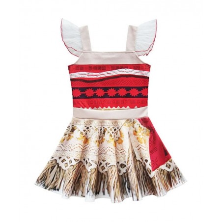 Toddler Little Girls Princess Dress Outfit with Ruffle Sleeve for Moana Cosplay Costume Party Dress up $30.73 Kids' Costumes