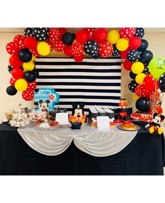 100 Pack Mouses Balloons 12 Inch Latex Balloons Red Black Yellow Polka Dot Balloons Color Balloons Kit for Baby Birthday Baby...