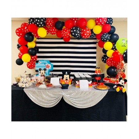 100 Pack Mouses Balloons 12 Inch Latex Balloons Red Black Yellow Polka Dot Balloons Color Balloons Kit for Baby Birthday Baby...