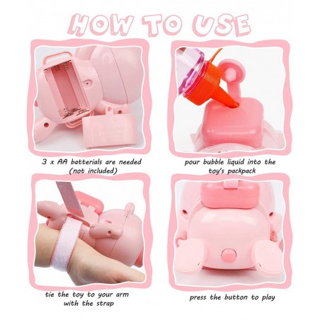 Bubble Machine Automatic Lighted Music Bubble Blower with Wrist Strap & Bubble Solution Kids Wrist Bubble Maker Over 600 Bubb...