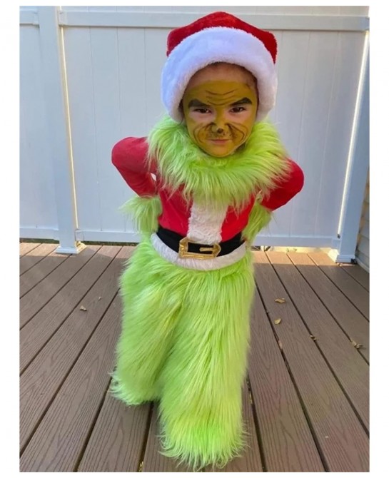 Toddler Baby Boys Girls Christmas Cosplay Costume Outfits Green Furry Monster Party Dress up Outfits for Kids $62.71 Kids' Co...