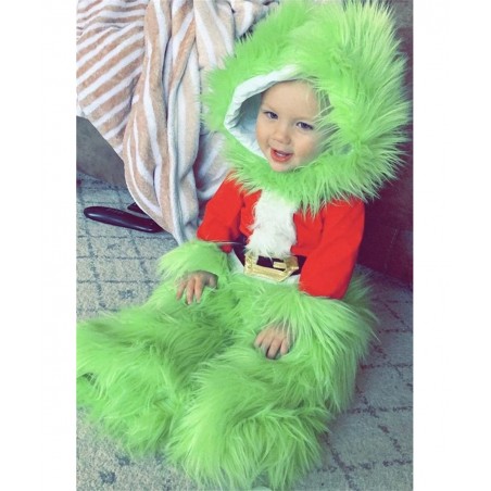 Toddler Baby Boys Girls Christmas Cosplay Costume Outfits Green Furry Monster Party Dress up Outfits for Kids $62.71 Kids' Co...