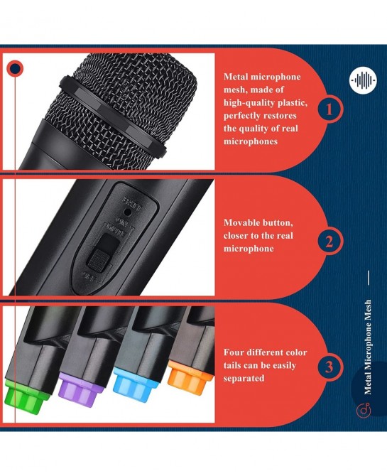 4 Pcs Microphone Prop Play Plastic Mics Toy Microphone Fake Microphone Kids Microphone Simulate Speech Practice Microphone fo...