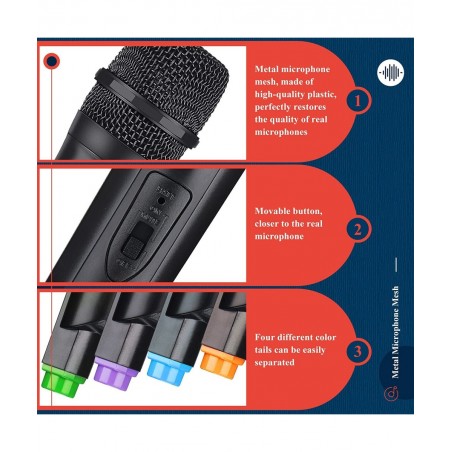 4 Pcs Microphone Prop Play Plastic Mics Toy Microphone Fake Microphone Kids Microphone Simulate Speech Practice Microphone fo...