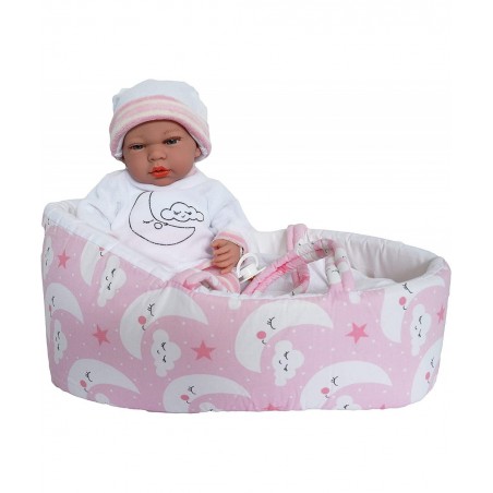 15.2 Inch Baby Doll with Bassinet- Pink $83.99 Dolls
