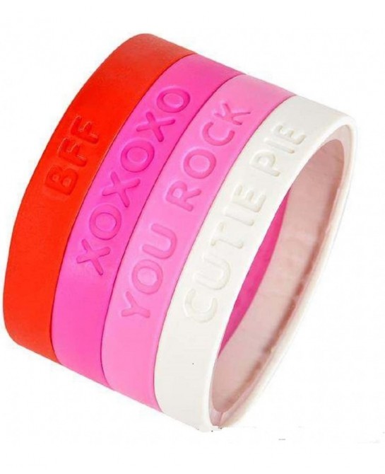 8" VALENTINE'S RUBBER BRACELETS - 24 Pieces $17.33 Kids' Dress-Up Accessories