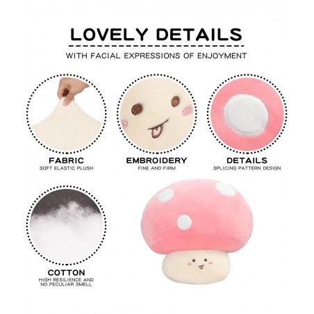 12.6" Mushroom Stuffed Animal Cute Big Mushroom Squishy Soft Hug Pillow Animals Plush Toy Doll for Kids Birthday Valentine $5...