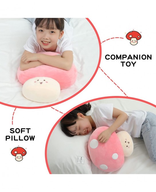 12.6" Mushroom Stuffed Animal Cute Big Mushroom Squishy Soft Hug Pillow Animals Plush Toy Doll for Kids Birthday Valentine $5...